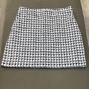 LOFT Stylish Blue and White Houndstooth Skirt